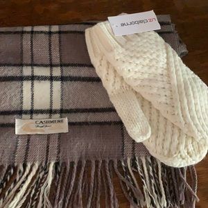 Cashmere scarf and mittens